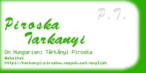 piroska tarkanyi business card
